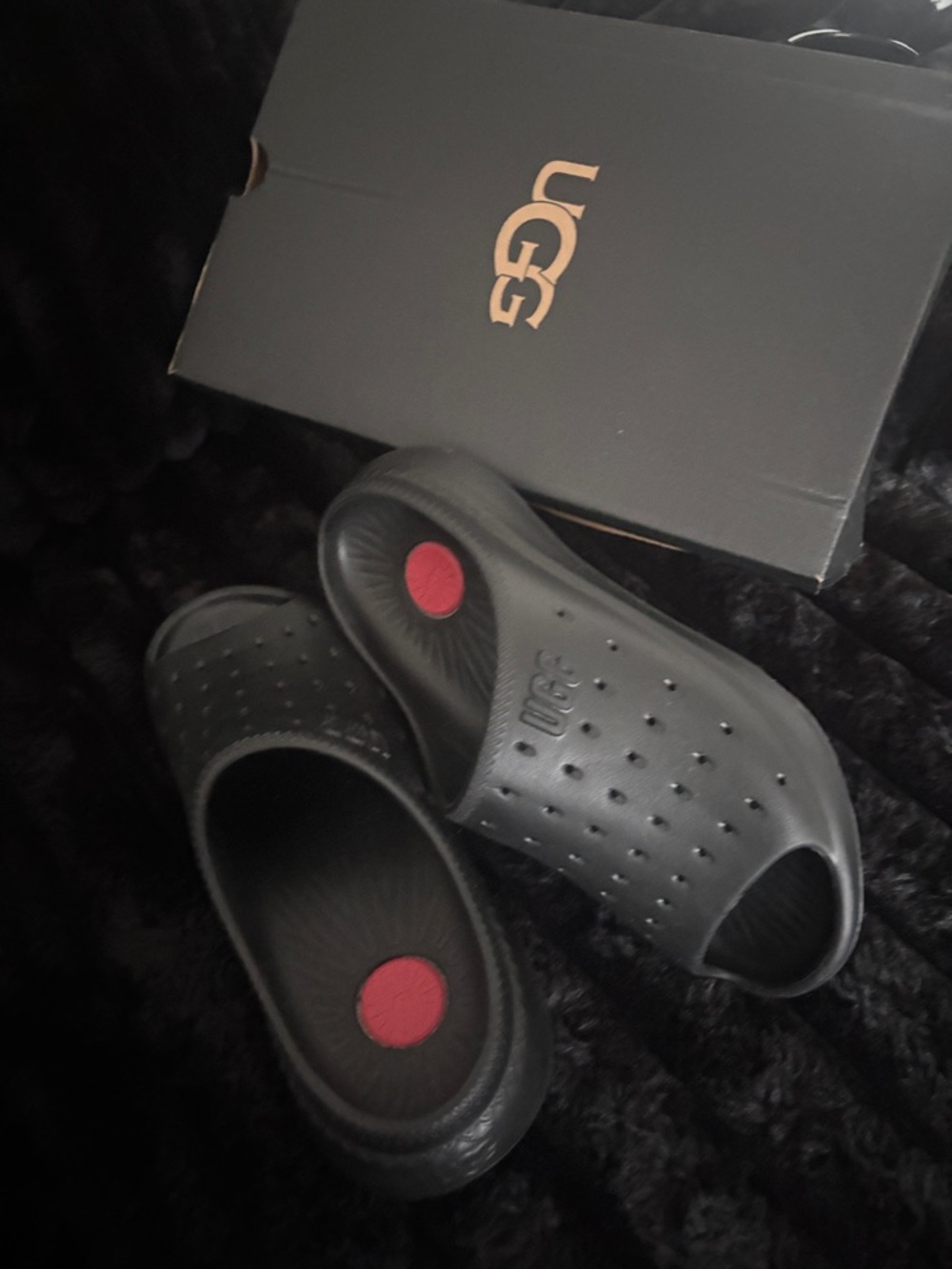 UGG Black Men’s Slide Sandals with Studded Upper